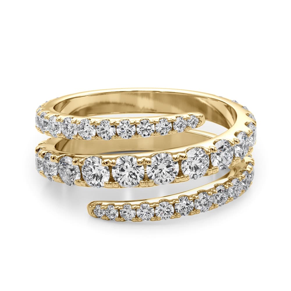 Split Shank Swirl Ring (1.55 ct. tw.), On hand view in yellow gold