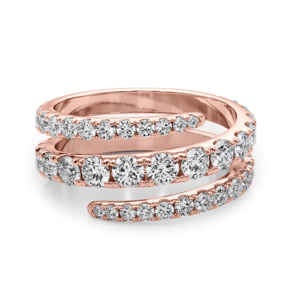 Split Shank Swirl Ring (1.55 ct. tw.), On hand view in rose gold