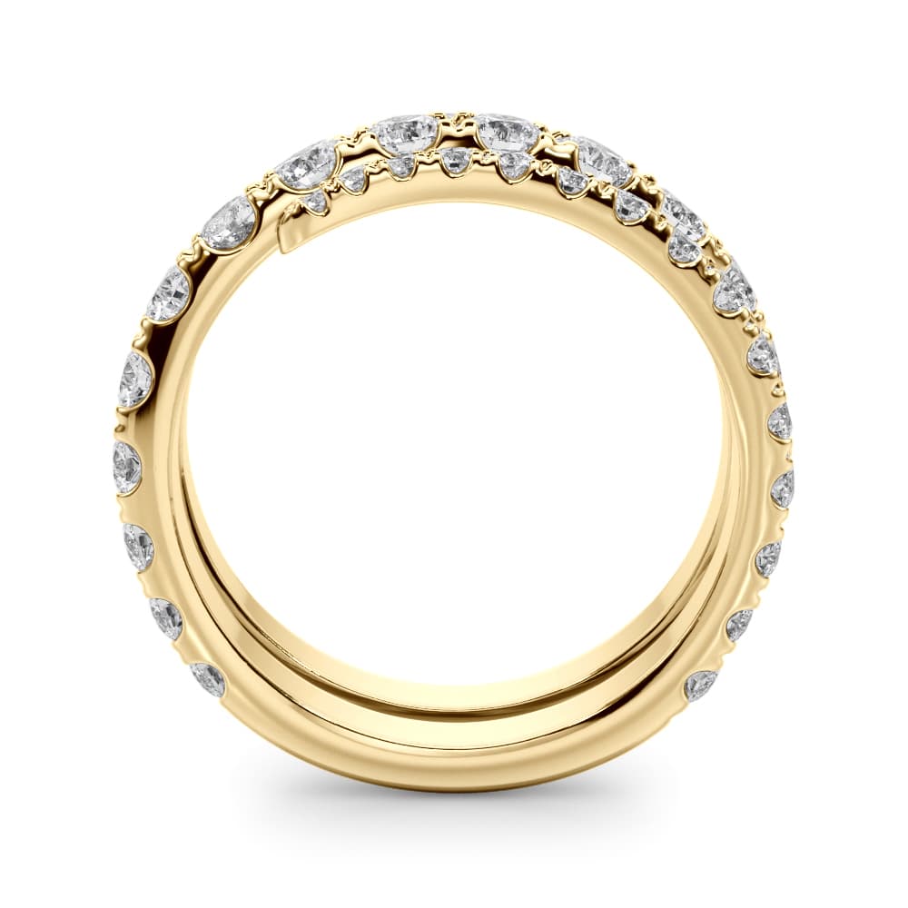 Split Shank Swirl Ring (1.55 ct. tw.), Side view in yellow gold