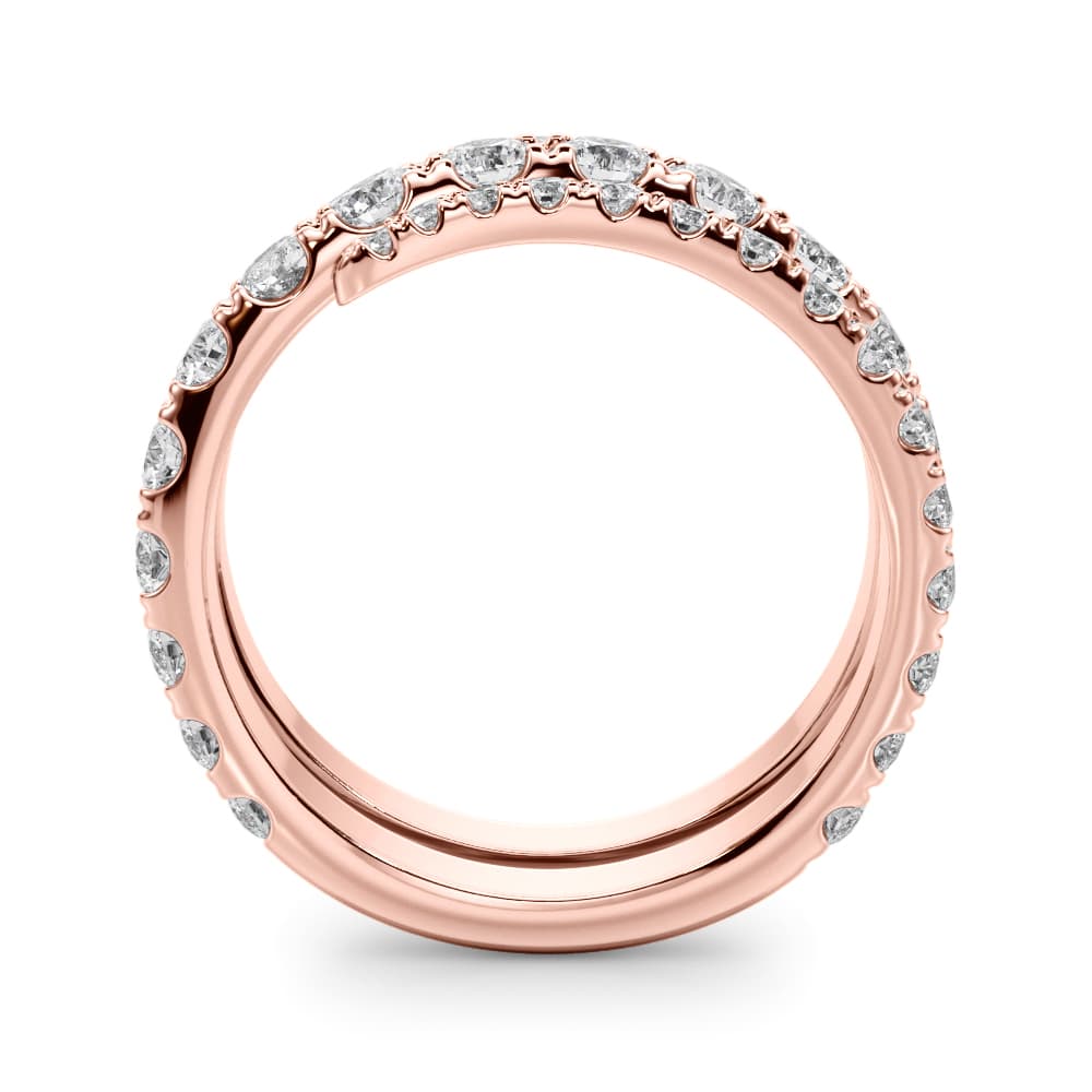 Split Shank Swirl Ring (1.55 ct. tw.), Side view in rose gold