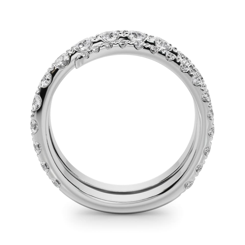 Split Shank Swirl Ring (1.55 ct. tw.), Side view in white gold or platinum