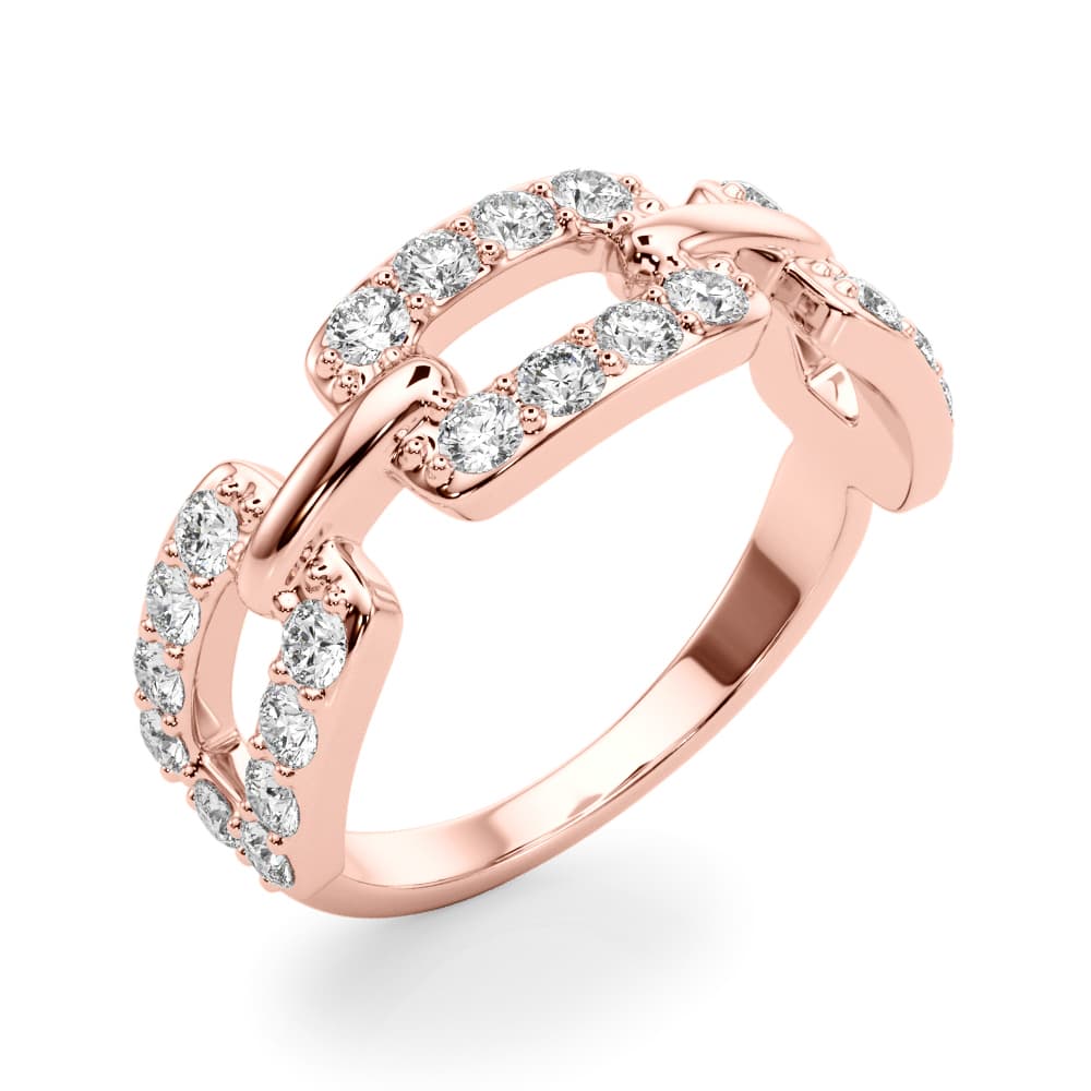 Lab-Grown Diamond Chain Fashion Ring (0.78 ct. tw.), Angle view in rose gold