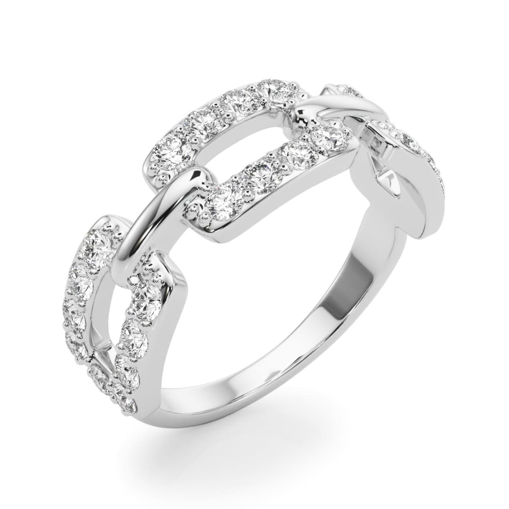 Lab-Grown Diamond Chain Fashion Ring (0.78 ct. tw.), Angle view in white gold or platinum