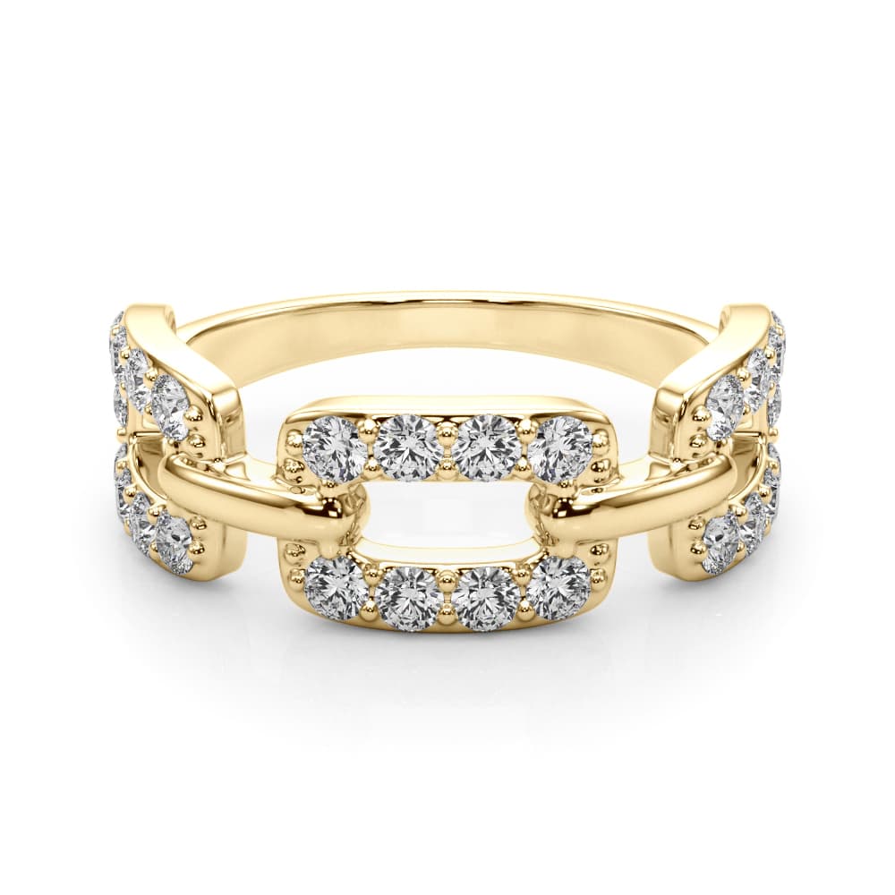 Lab-Grown Diamond Chain Fashion Ring (0.78 ct. tw.), On hand view in yellow gold