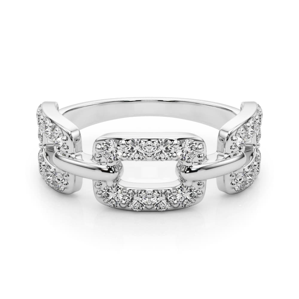 Lab-Grown Diamond Chain Fashion Ring (0.78 ct. tw.), On hand view in white gold or platinum