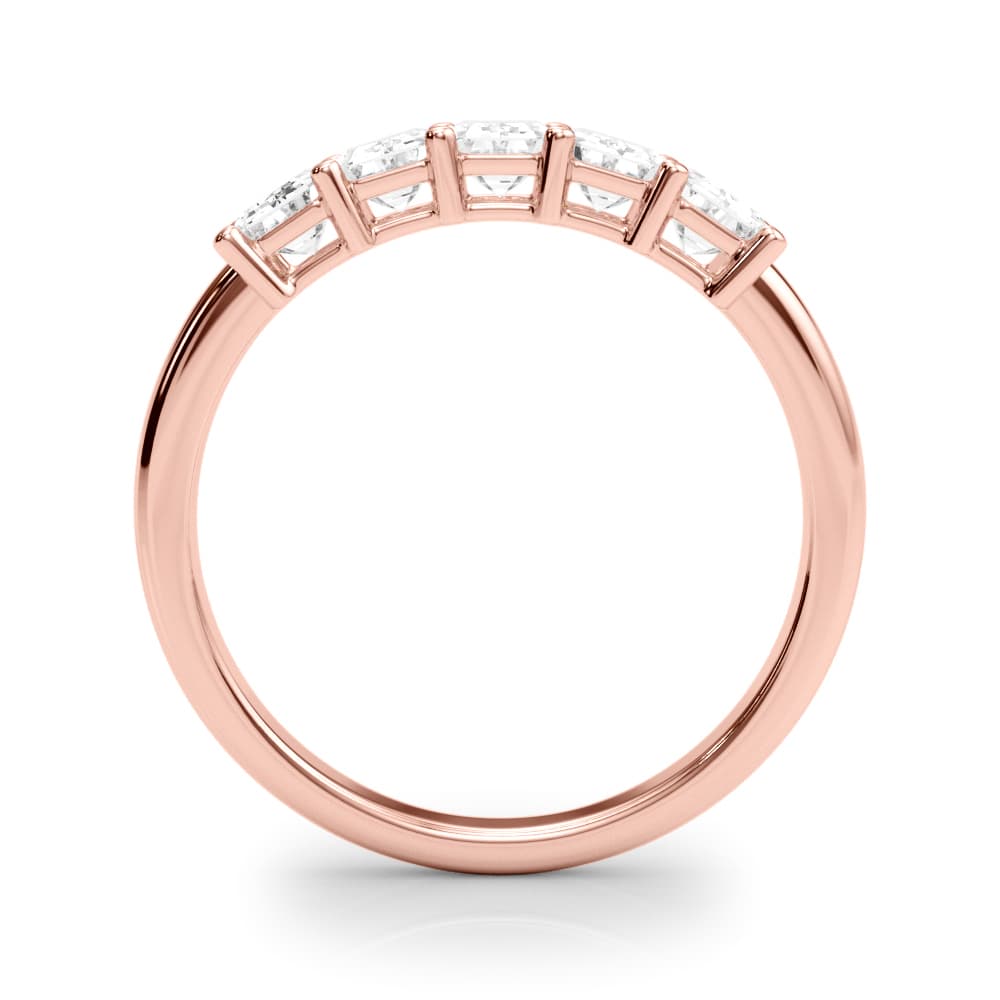 Lab-Grown Diamond 5-Stone Emerald Cut Band (2 ct. tw.), Side view in rose gold