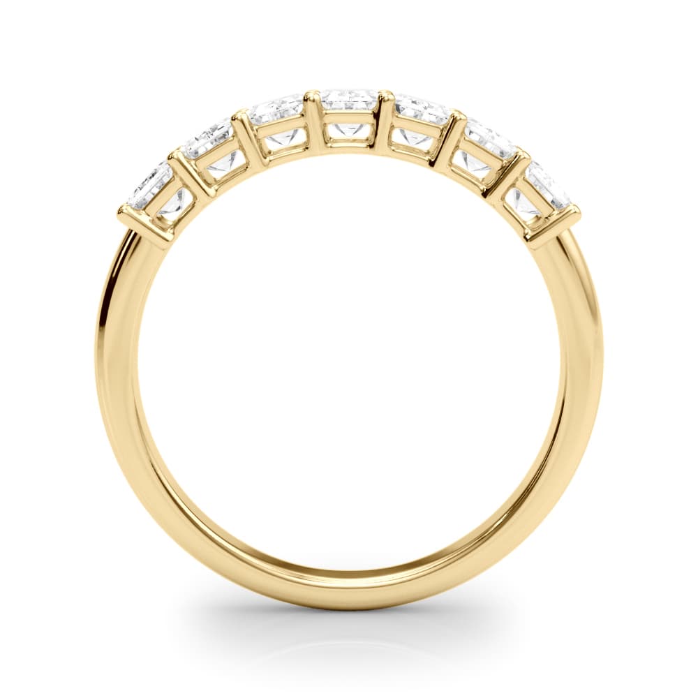 Lab-Grown Diamond 7-Stone Emerald Cut Band (2.17 ct. tw.), Side view in yellow gold