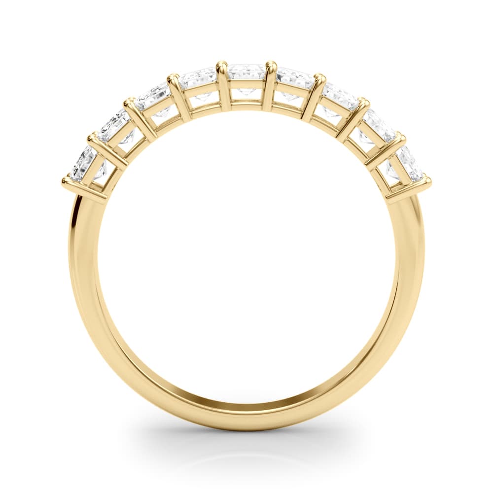 Lab-Grown Diamond 9-Stone Emerald Cut Band (2 1/4 ct. tw.), Side view in yellow gold