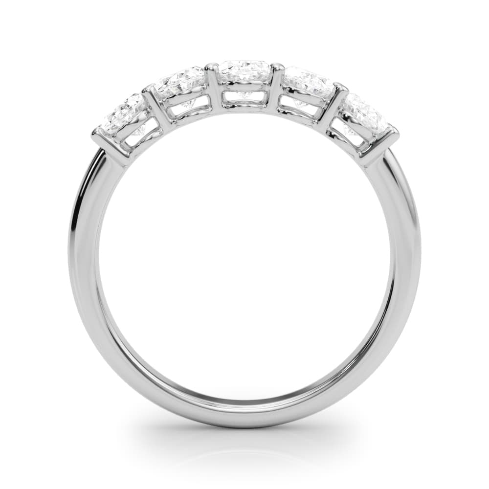 5-Stone Oval Shared Prong Wedding Bands (1 2/3 ct. tw.), Side view in white gold or platinum