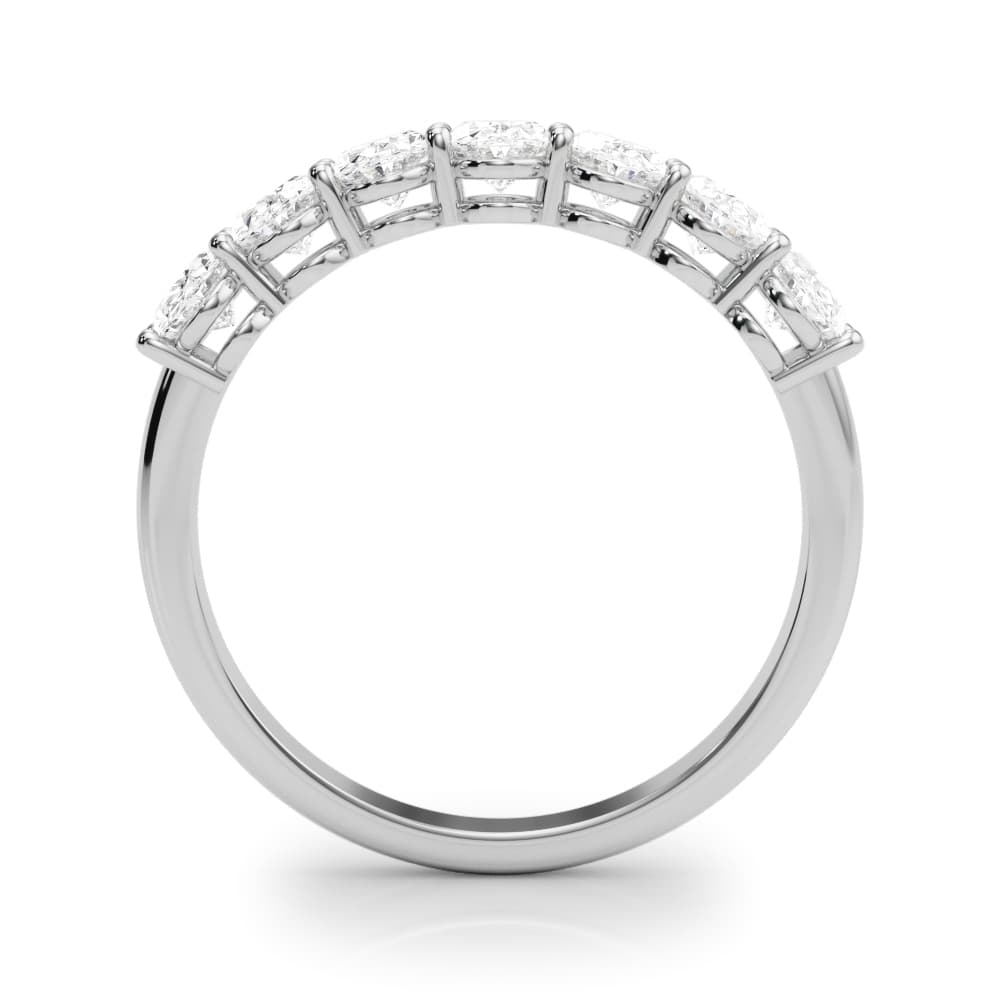 Lab-Grown Diamond 7-Stone Oval Band (1 ct. tw.), Side view in white gold or platinum
