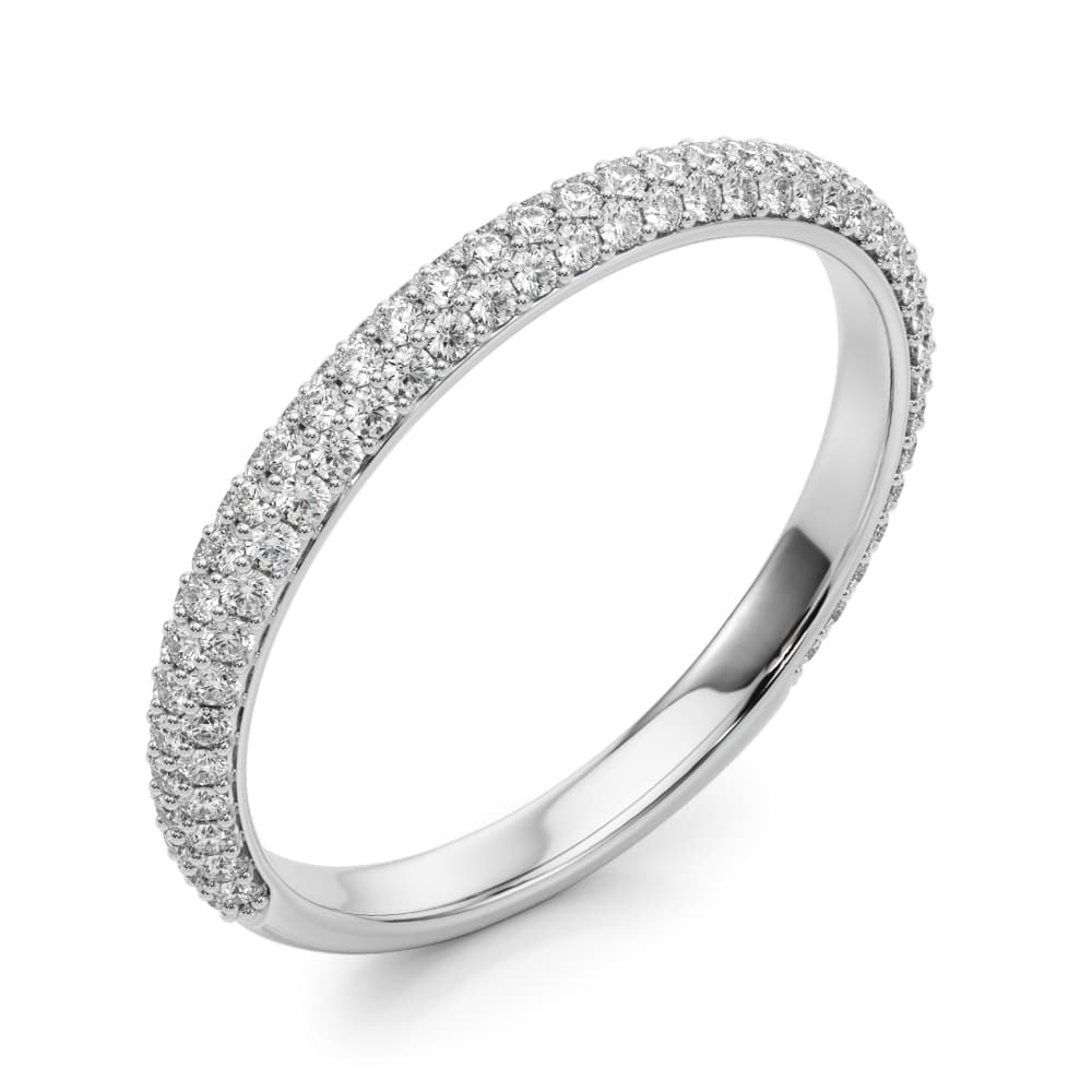 Lab-Grown Diamond Pavé Band (1/2 ct. tw.), Angle view in white gold or platinum