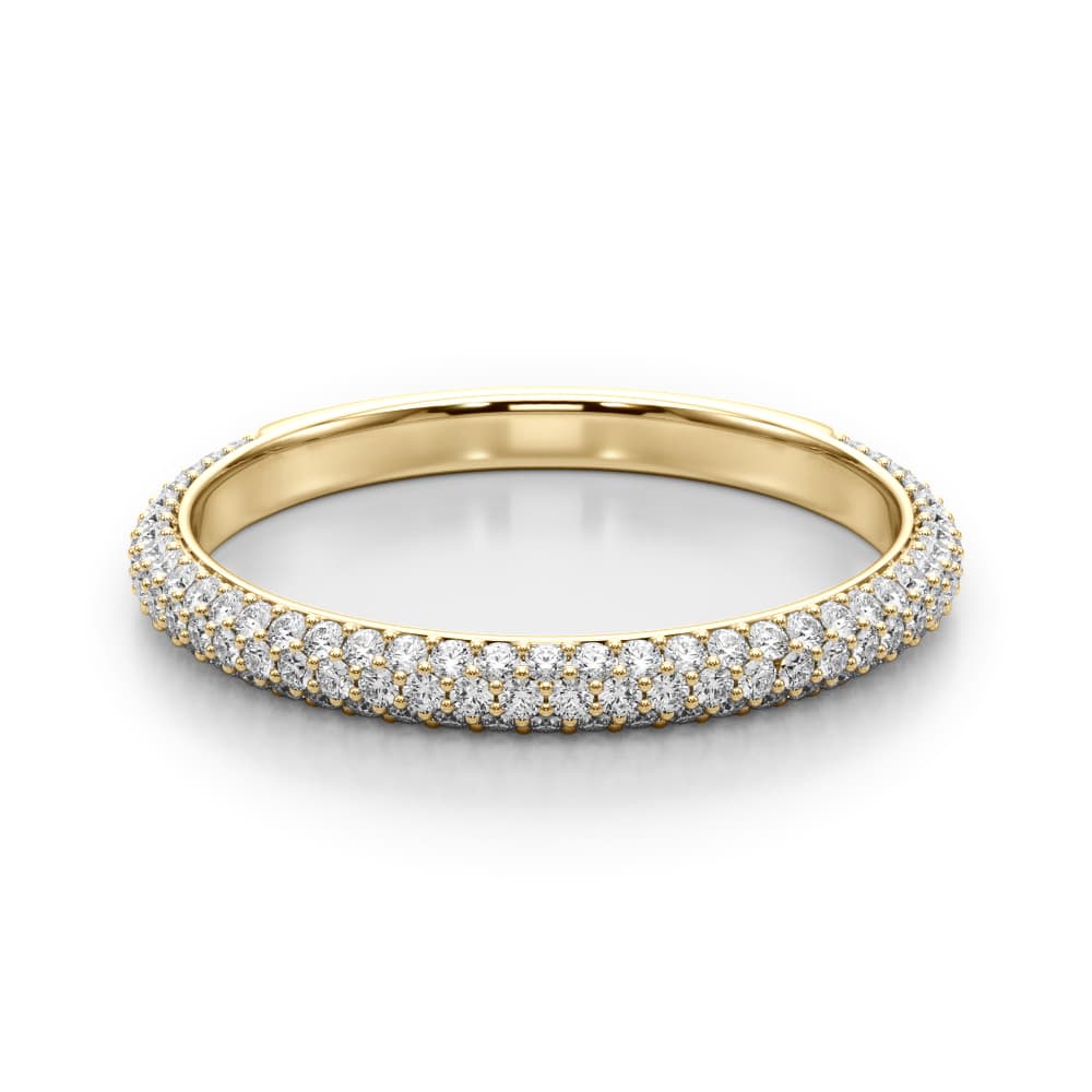 Lab-Grown Diamond Pavé Band (1/2 ct. tw.), On hand view in yellow gold