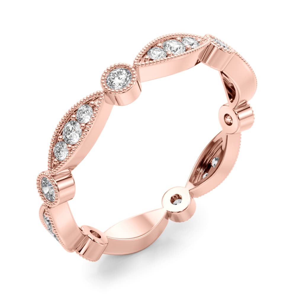 Eternity Stackable Fashion Ring (1/3 ct. tw.), Angle view in rose gold