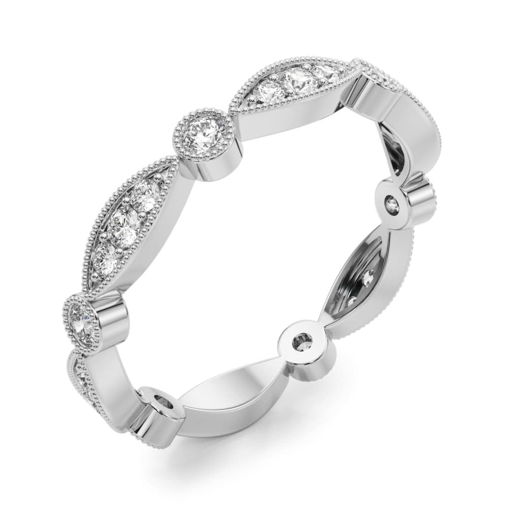 Eternity Stackable Fashion Ring (1/3 ct. tw.), Angle view in white gold or platinum