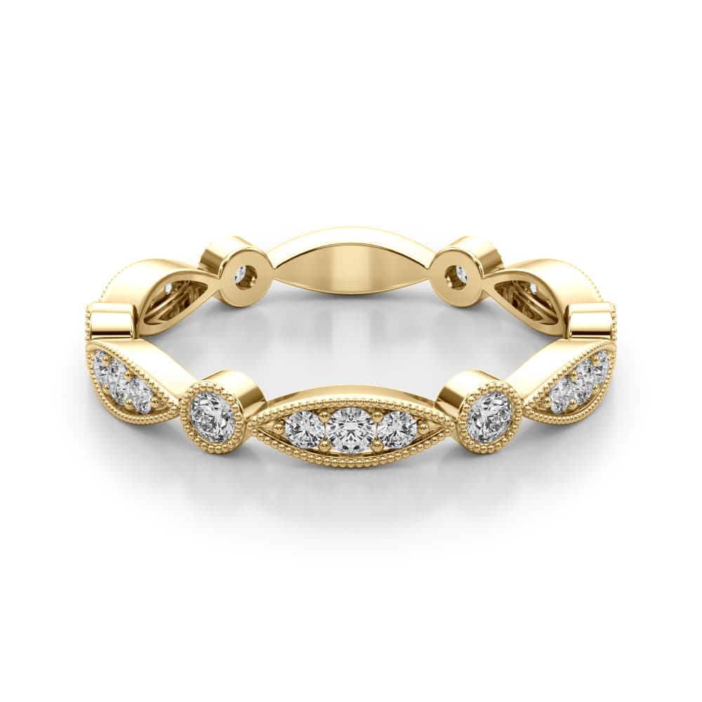 Eternity Stackable Fashion Ring (1/3 ct. tw.), On hand view in yellow gold