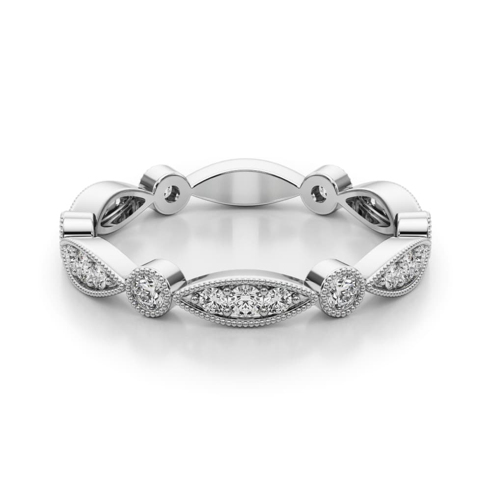 Eternity Stackable Fashion Ring (1/3 ct. tw.), On hand view in white gold or platinum