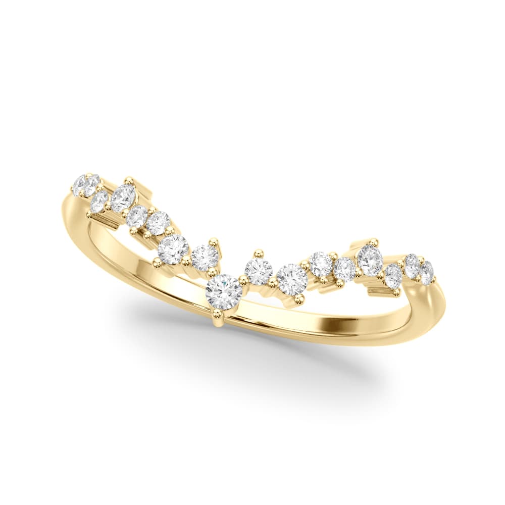 Scatter Round Curved Fashion Rings (0.18 ct. tw.), Front view in yellow gold