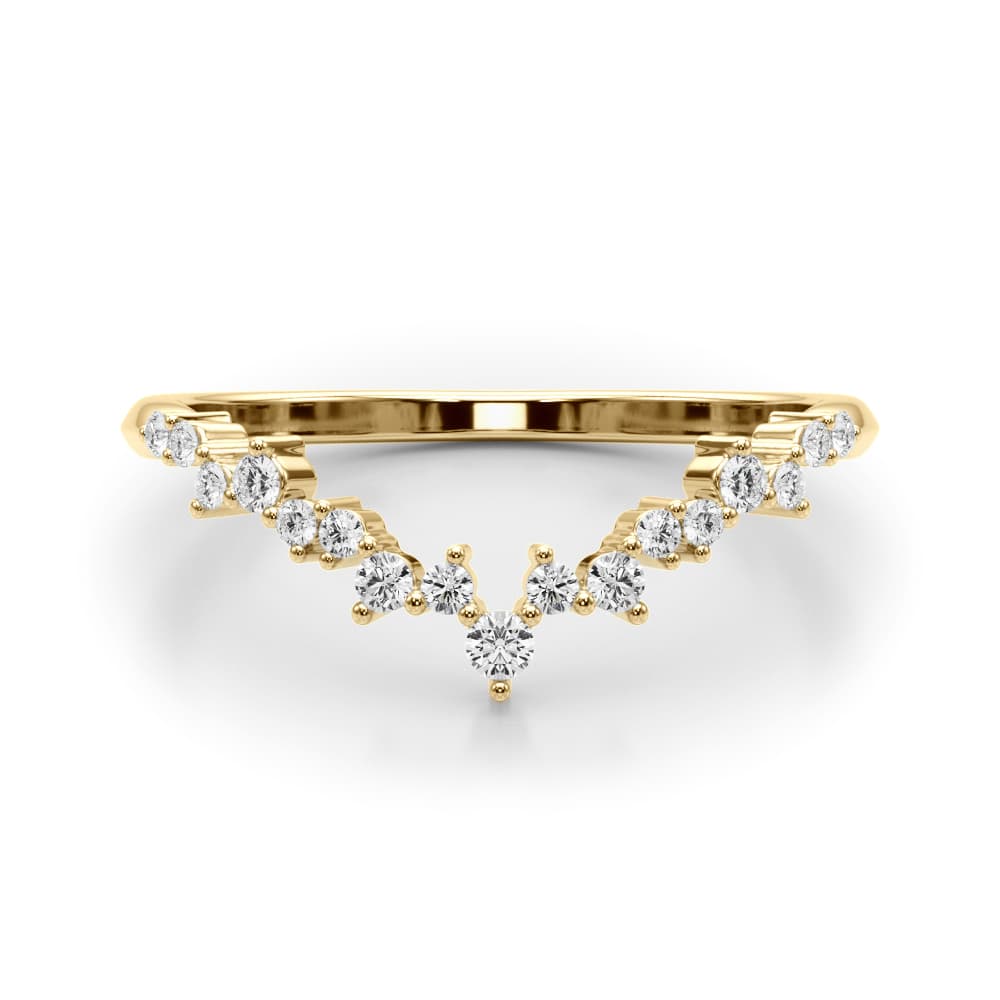 Scatter Round Curved Fashion Rings (0.18 ct. tw.), On hand view in yellow gold
