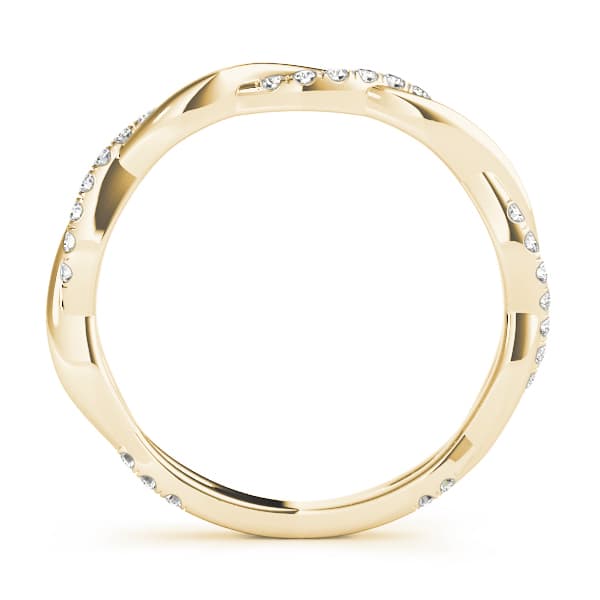 Lab Grown Diamond Twisting Wedding Band (0.2 ct. tw.), Side view in yellow gold