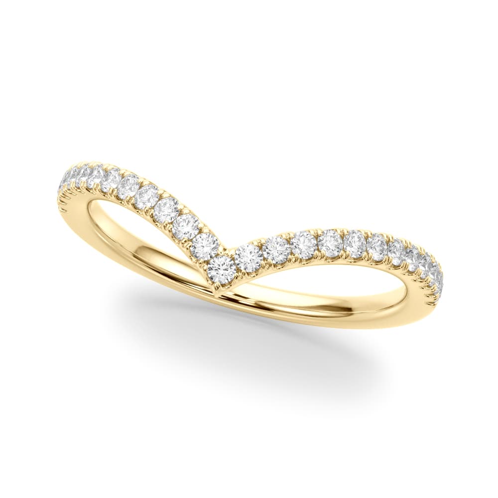 Chevron Wedding Bands (0.19 ct. tw.), Front view in yellow gold