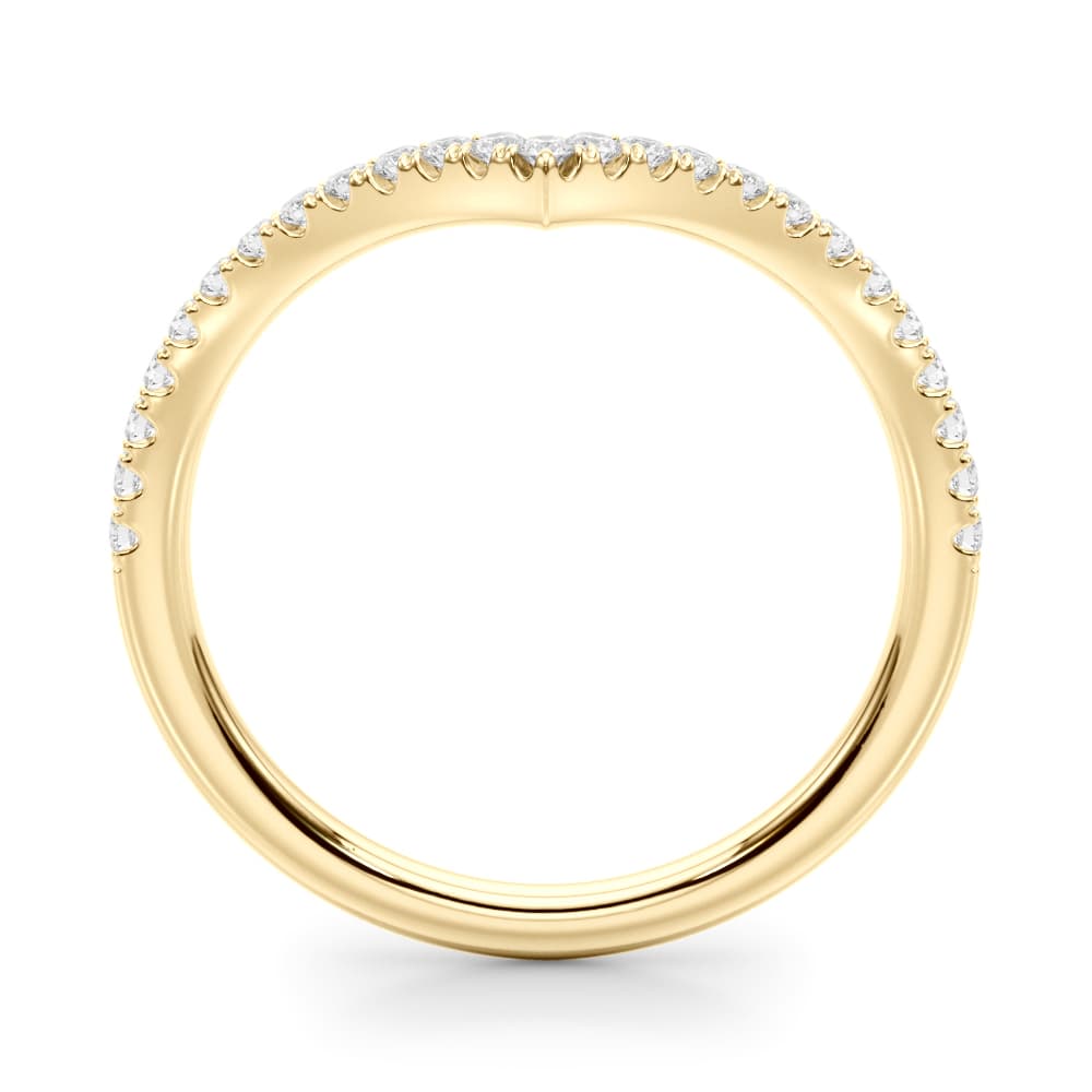 Chevron Wedding Bands (0.19 ct. tw.), Side view in yellow gold