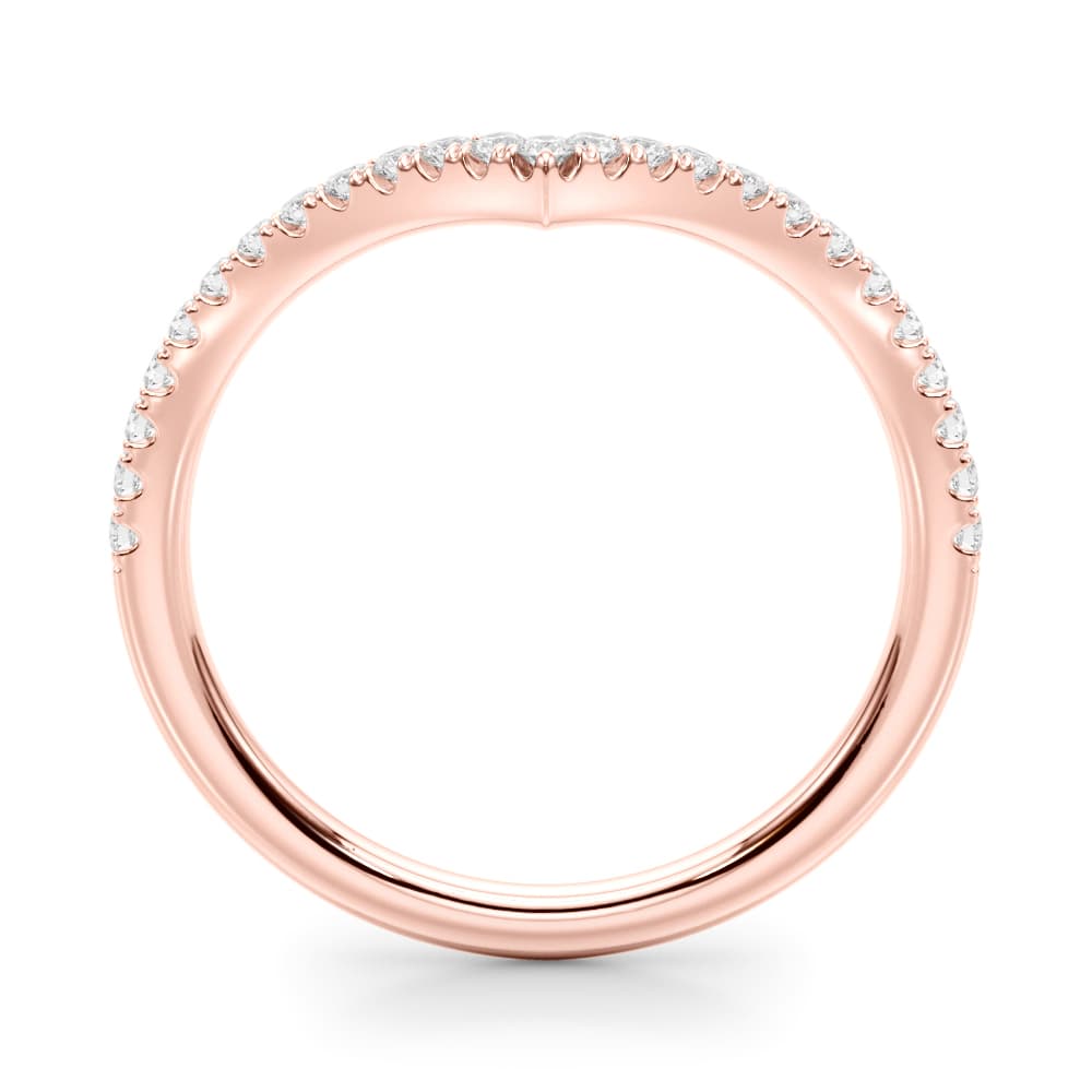 Chevron Wedding Bands (0.19 ct. tw.), Side view in rose gold