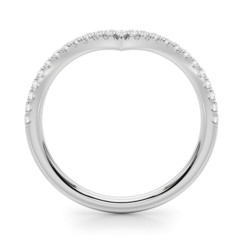 Chevron Wedding Bands (0.19 ct. tw.), Side view in white gold or platinum