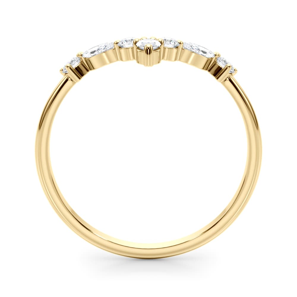 Marquise & Round Band (1/3 ct. tw.), Side view in yellow gold