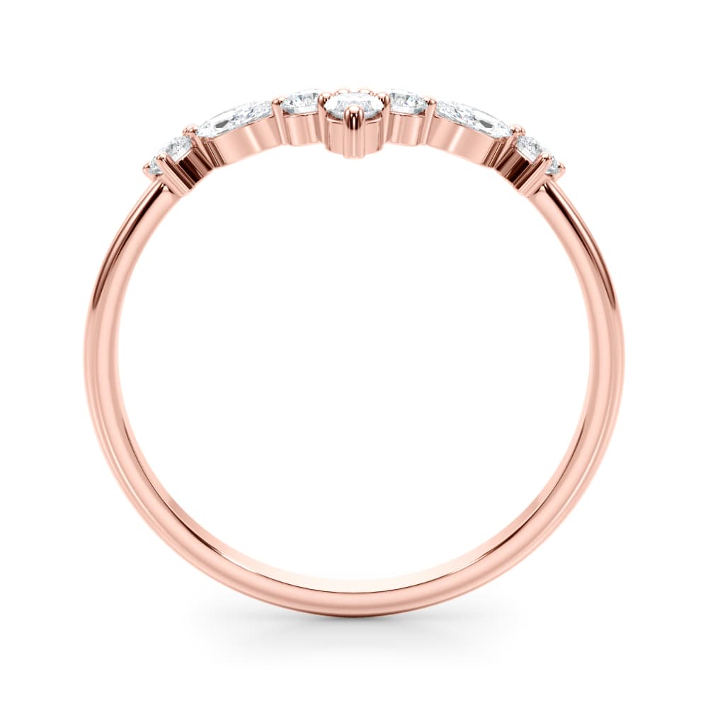 Marquise & Round Band (1/3 ct. tw.), Side view in rose gold