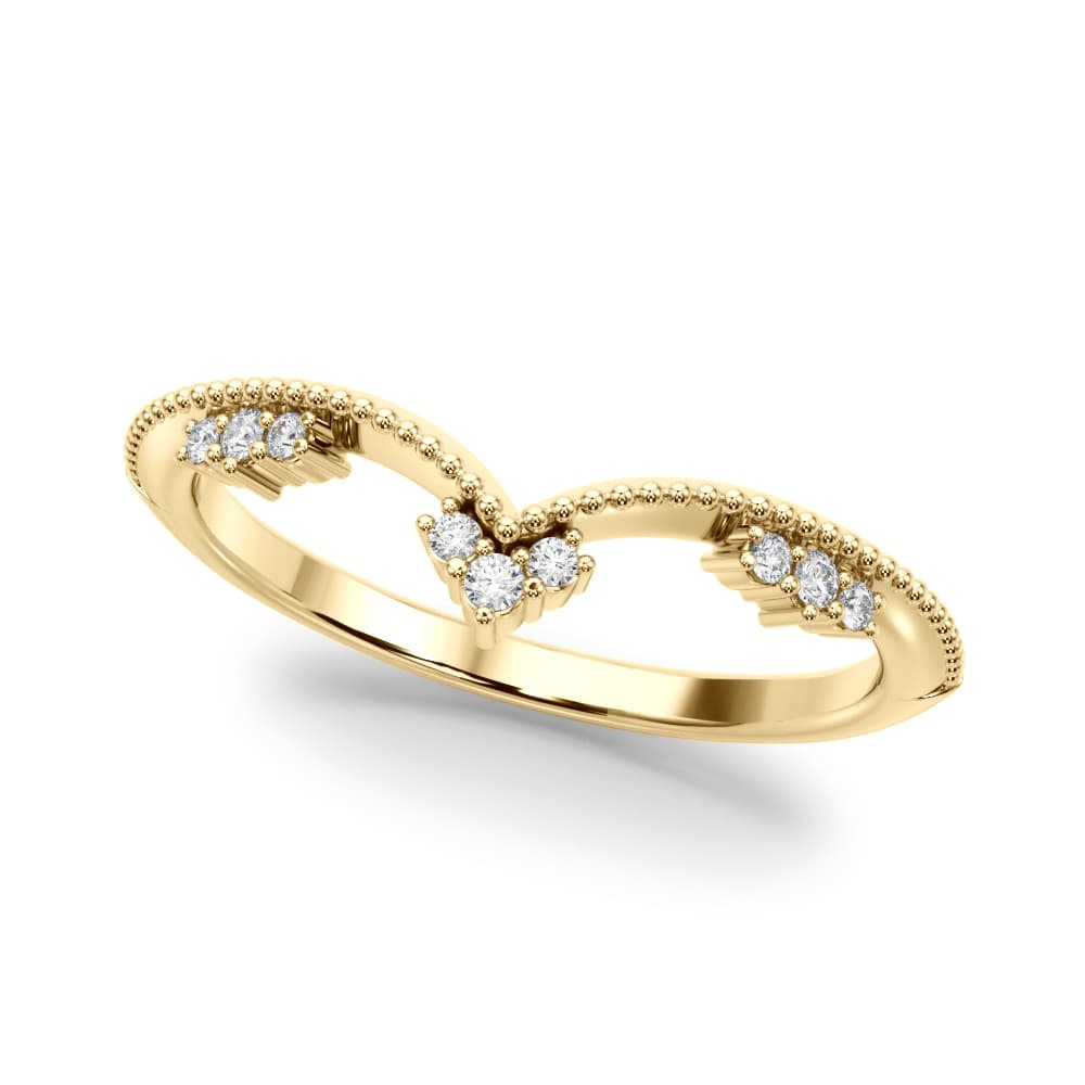 Chevron Diamond Band (0.07 ct. tw.), Front view in yellow gold