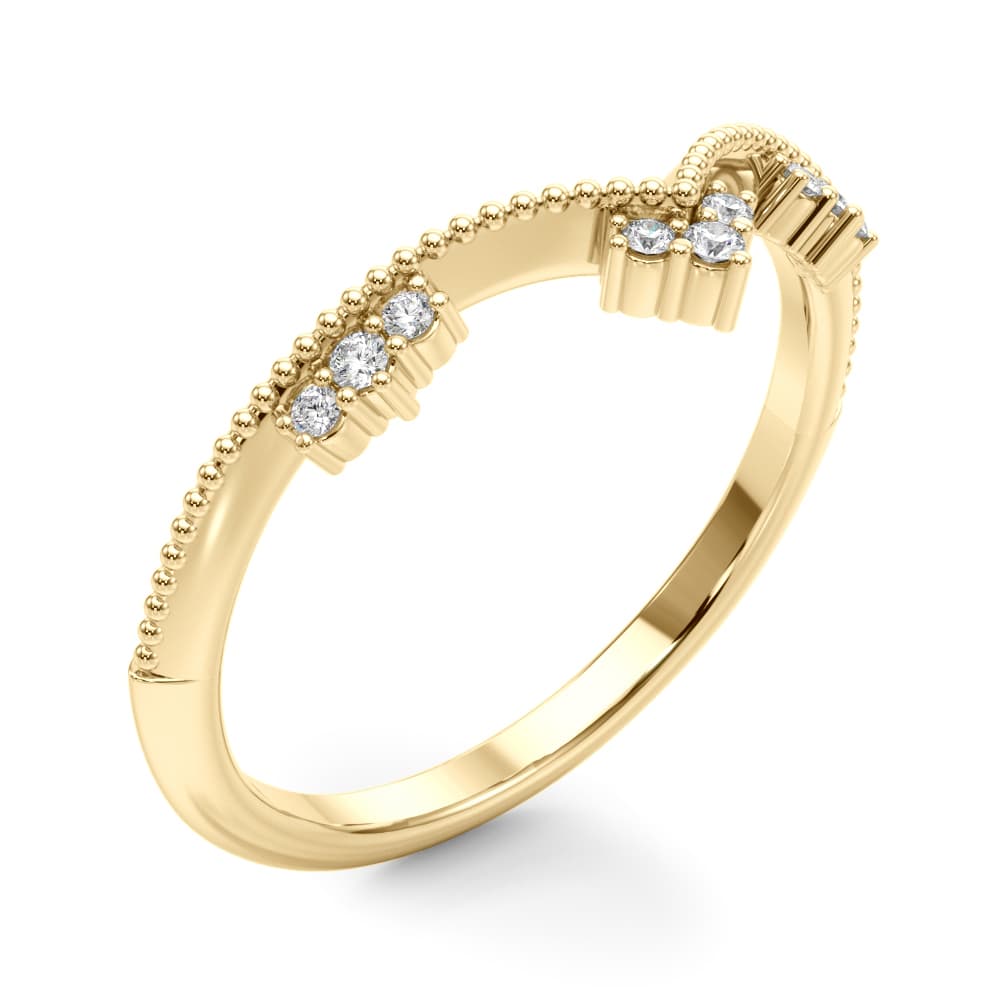 Chevron Diamond Band (0.07 ct. tw.), Angle view in yellow gold