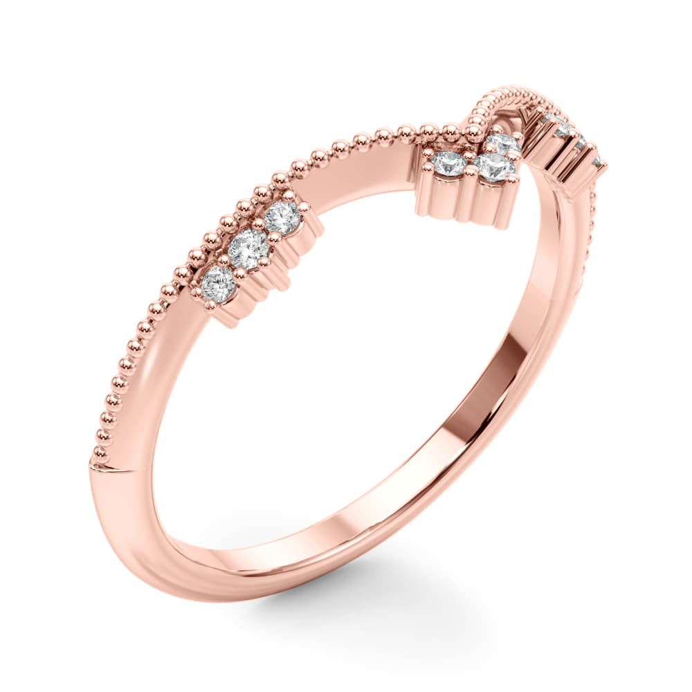 Chevron Diamond Band (0.07 ct. tw.), Angle view in rose gold