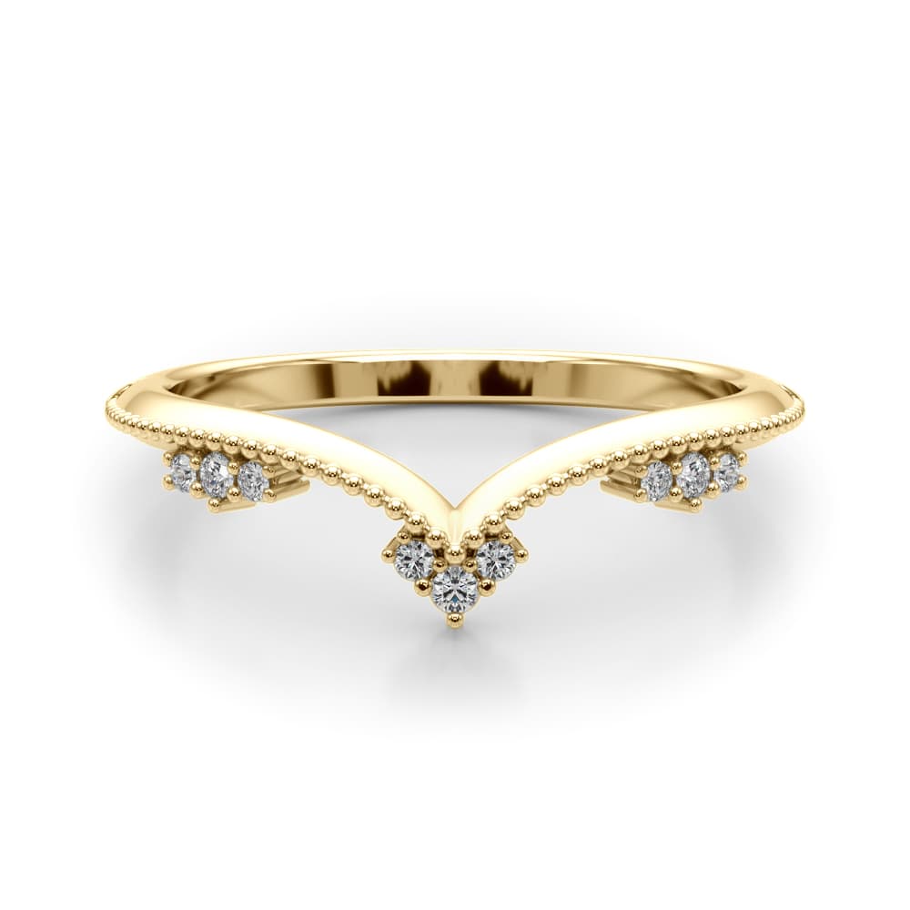 Chevron Diamond Band (0.07 ct. tw.), On hand view in yellow gold