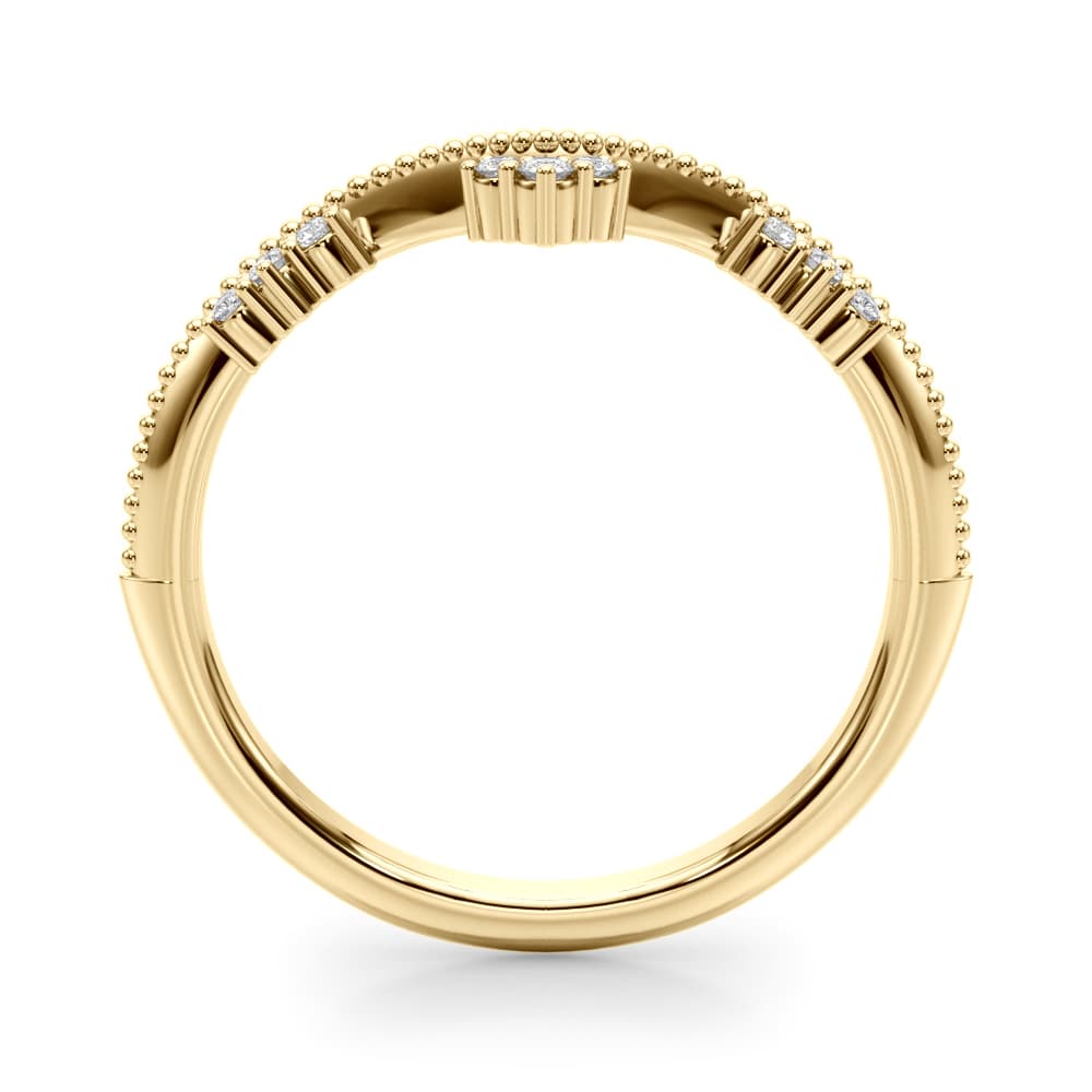 Chevron Diamond Band (0.07 ct. tw.), Side view in yellow gold