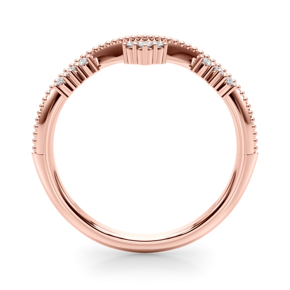 Chevron Diamond Band (0.07 ct. tw.), Side view in rose gold