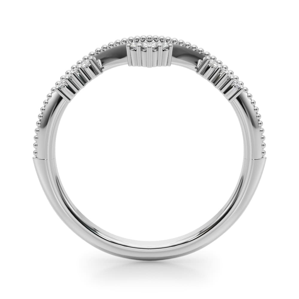 Chevron Diamond Band (0.07 ct. tw.), Side view in white gold or platinum