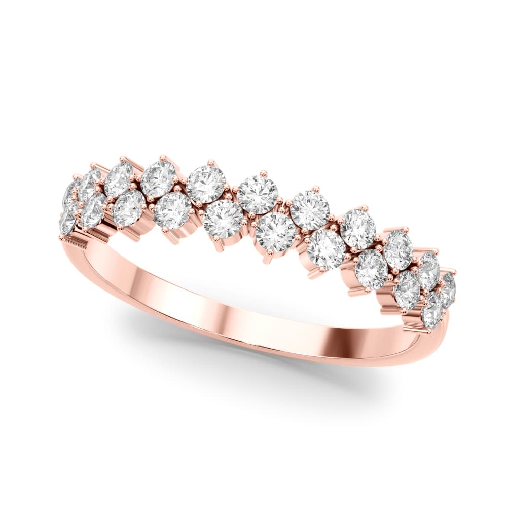 2-Row Prong-Set Wedding Band (0.53 ct. tw.), Front view in rose gold