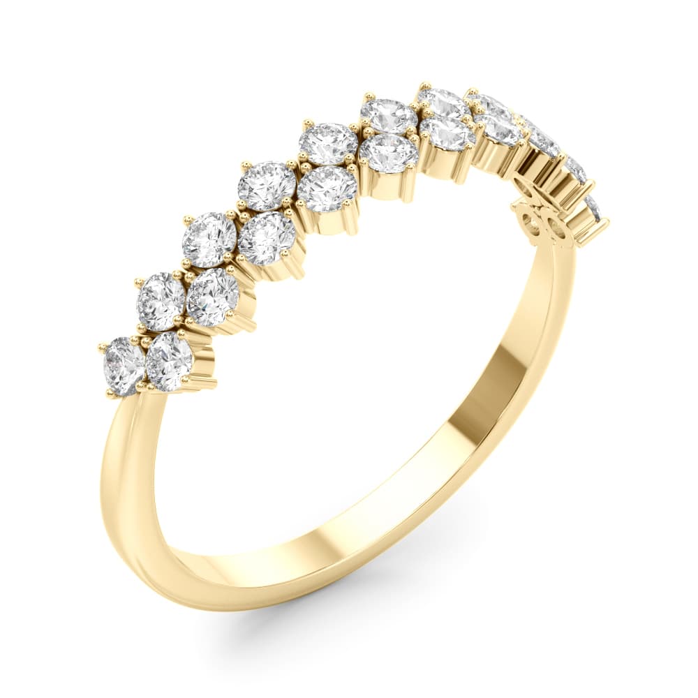 2-Row Prong-Set Wedding Band (0.53 ct. tw.), Angle view in yellow gold