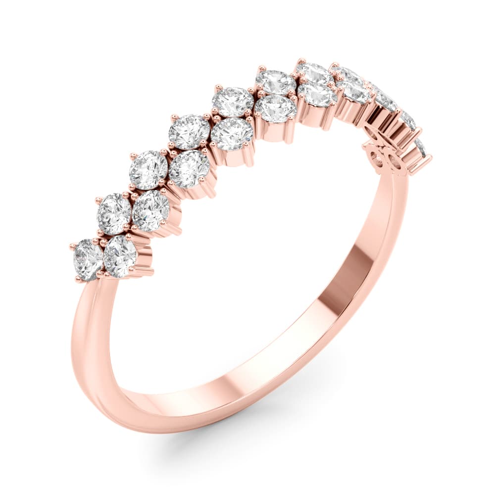 2-Row Prong-Set Wedding Band (0.53 ct. tw.), Angle view in rose gold