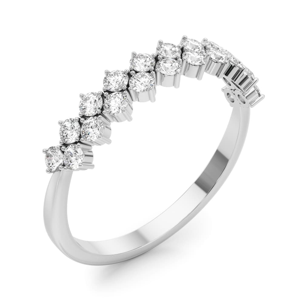 2-Row Prong-Set Wedding Band (0.53 ct. tw.), Angle view in white gold or platinum