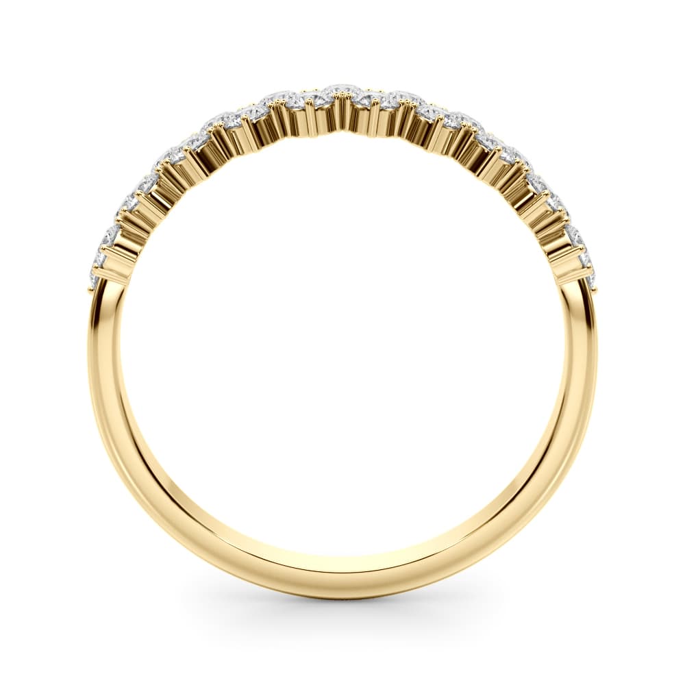 2-Row Prong-Set Wedding Band (0.53 ct. tw.), Side view in yellow gold