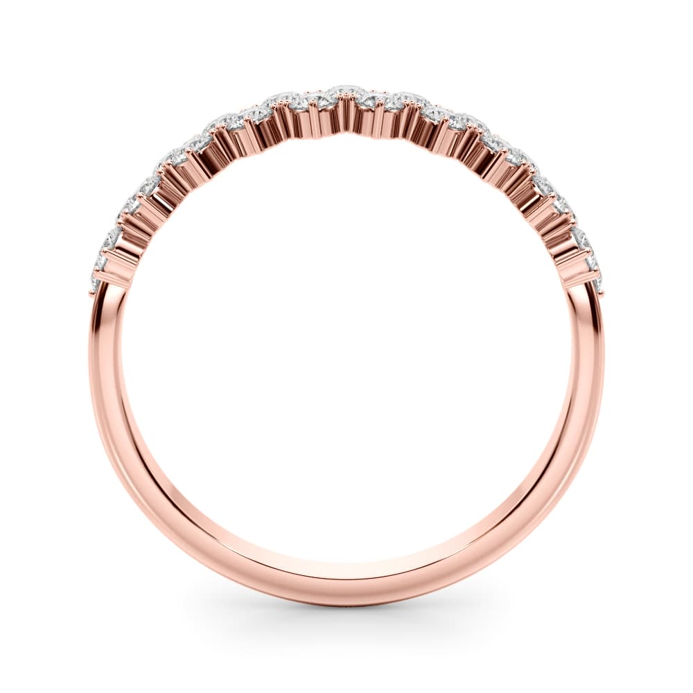 2-Row Prong-Set Wedding Band (0.53 ct. tw.), Side view in rose gold
