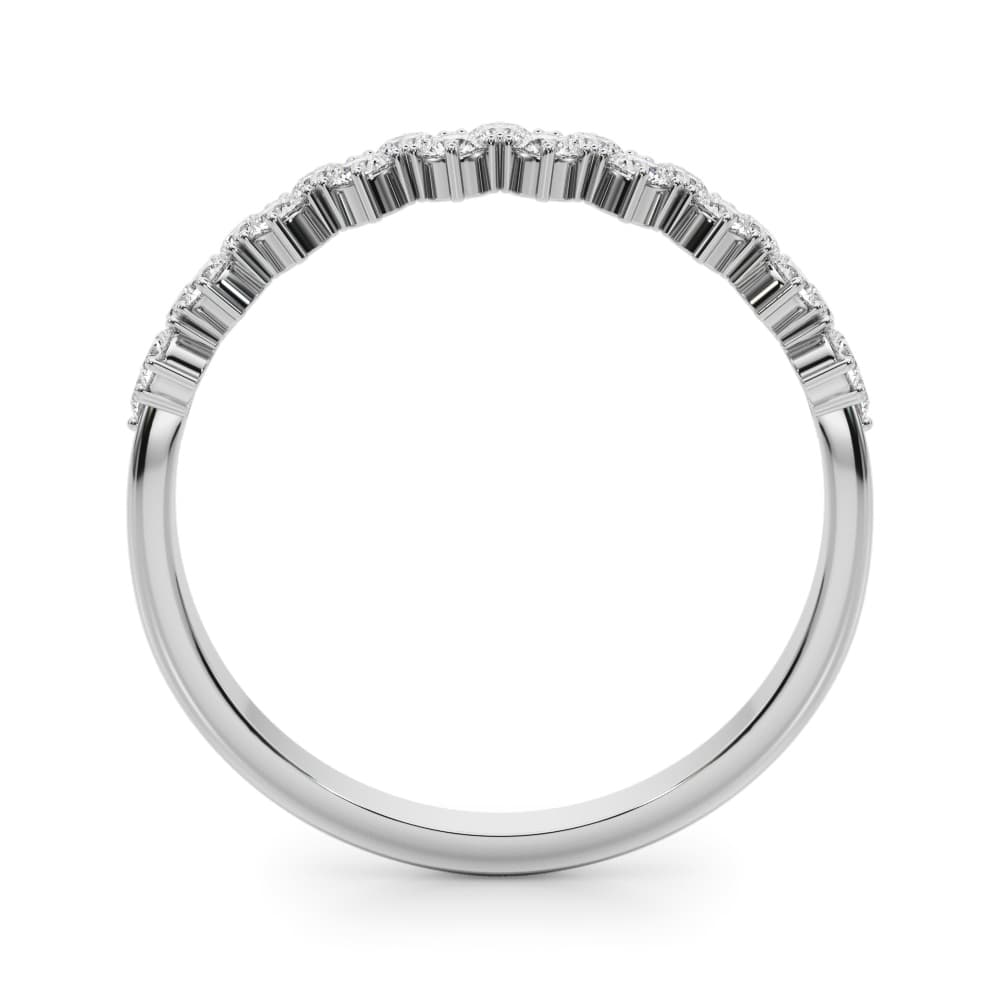 2-Row Prong-Set Wedding Band (0.53 ct. tw.), Side view in white gold or platinum
