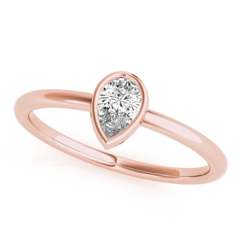 Pear Solitaire Bezel Set Fashion Band (1/2 ct. tw.), Front view in rose gold
