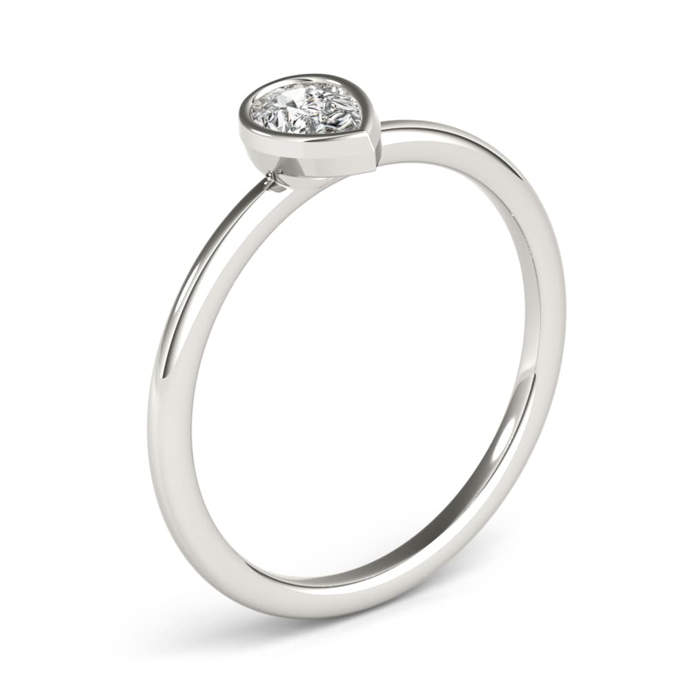 Pear Solitaire Bezel Set Fashion Band (1/2 ct. tw.), Angle view in white gold or platinum