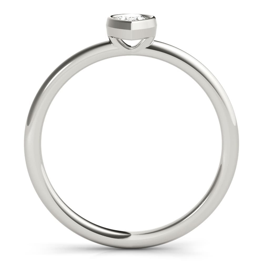 Pear Solitaire Bezel Set Fashion Band (1/2 ct. tw.), Side view in white gold or platinum