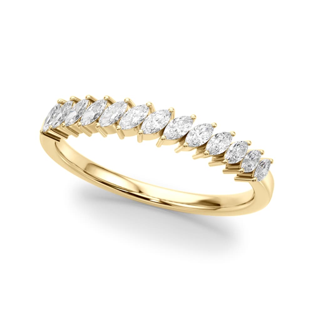 Marquise Wedding Bands (3/8 ct. tw.), Front view in yellow gold
