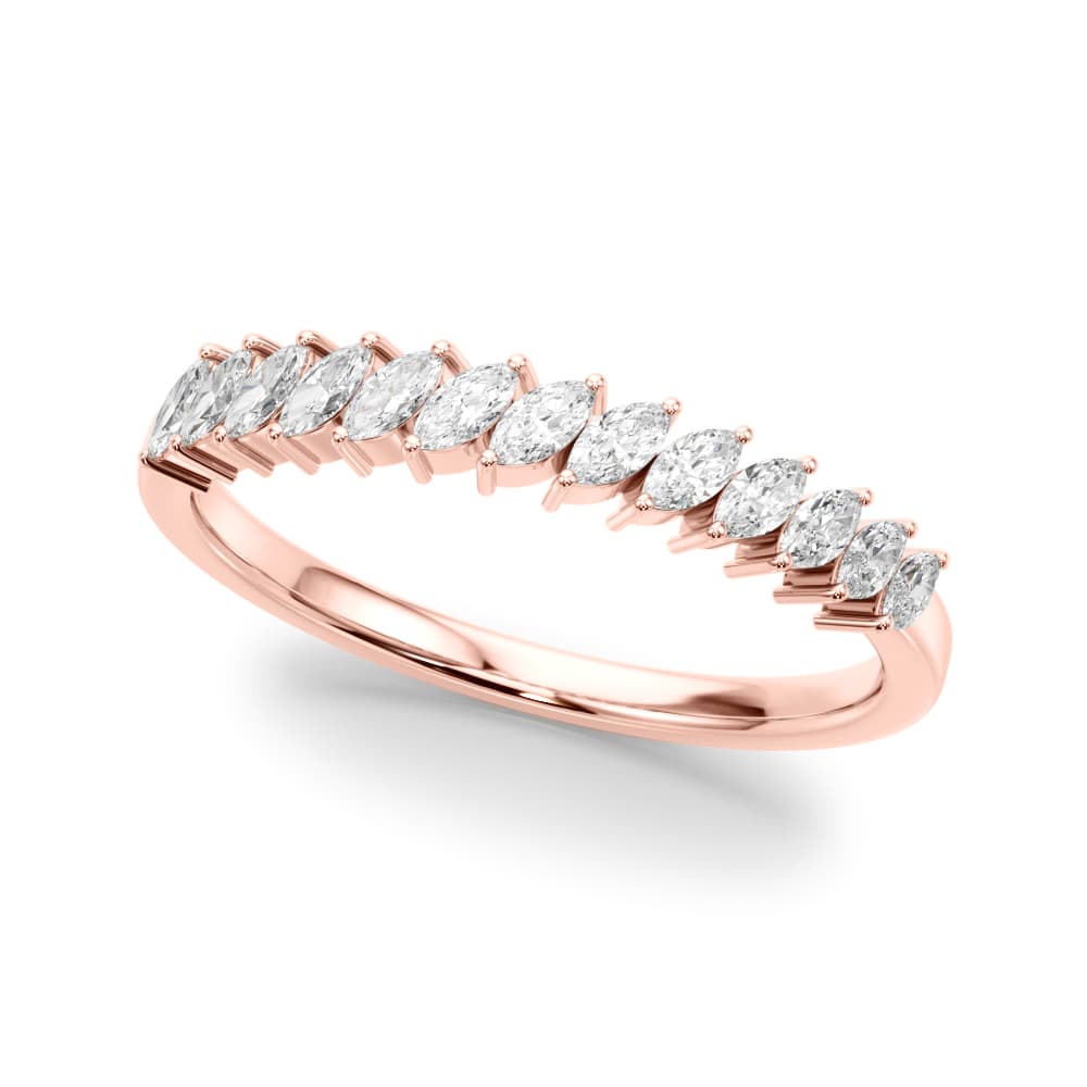 Marquise Wedding Bands (3/8 ct. tw.), Front view in rose gold