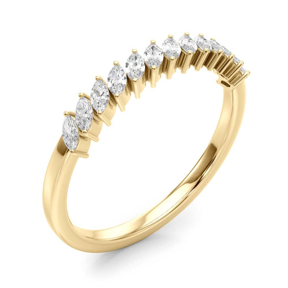 Marquise Wedding Bands (3/8 ct. tw.), Angle view in yellow gold