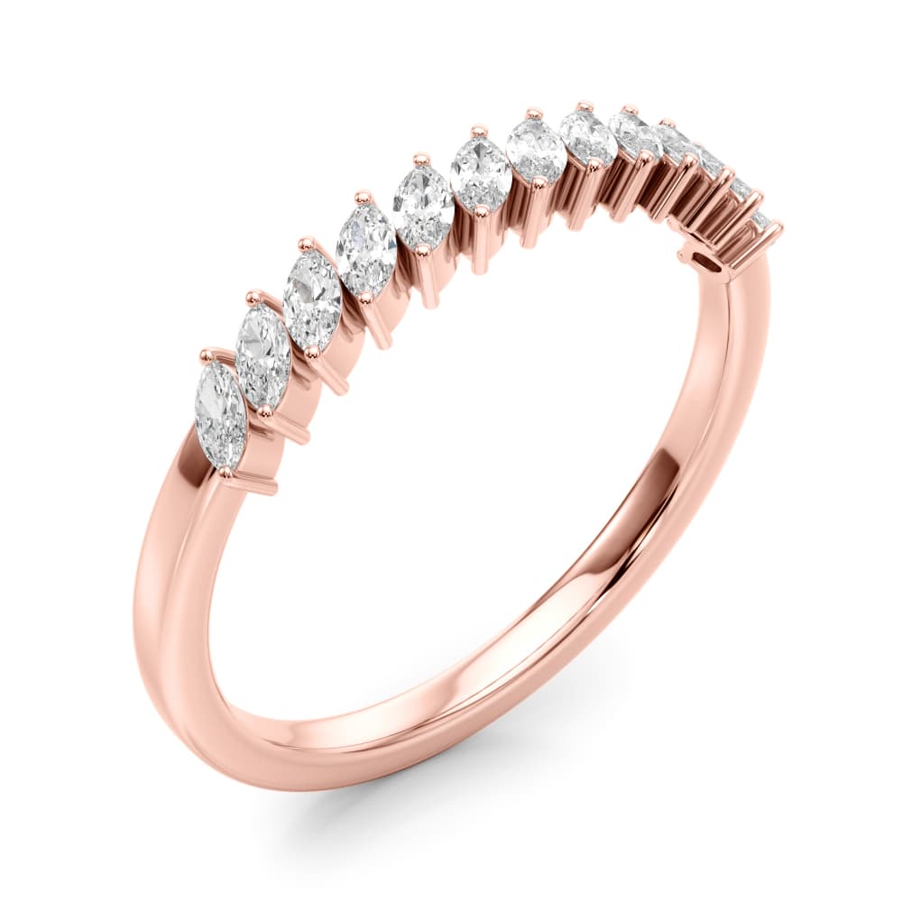 Marquise Wedding Bands (3/8 ct. tw.), Angle view in rose gold